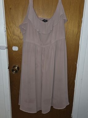 torrid Dusty Mauve Ruffle-Trim Midi Dress
